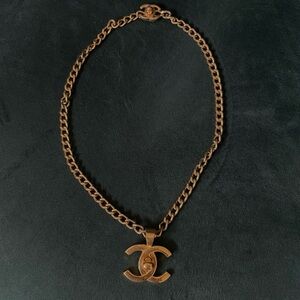 Vintage Chanel Logo Lock Necklace